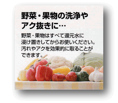 アルカリイオン水、還元水生成器で生成した水は具やだしそのもののおいしさを引き出します