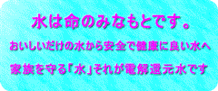 水は命のみなもとです。おいしいだけの水から安全で健康に良い水へ。家族を守る「水」それが電解還元水です。